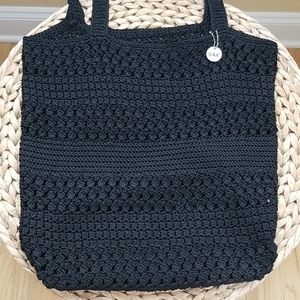 The Sak Extra Large Crochet Market Tote Black